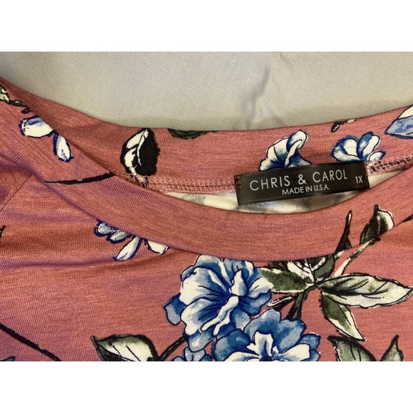 Chris & Carol Floral Tunic Tops Women 1X Multi Color Excellent Bundle 2pk USA - Picture 6 of 9
